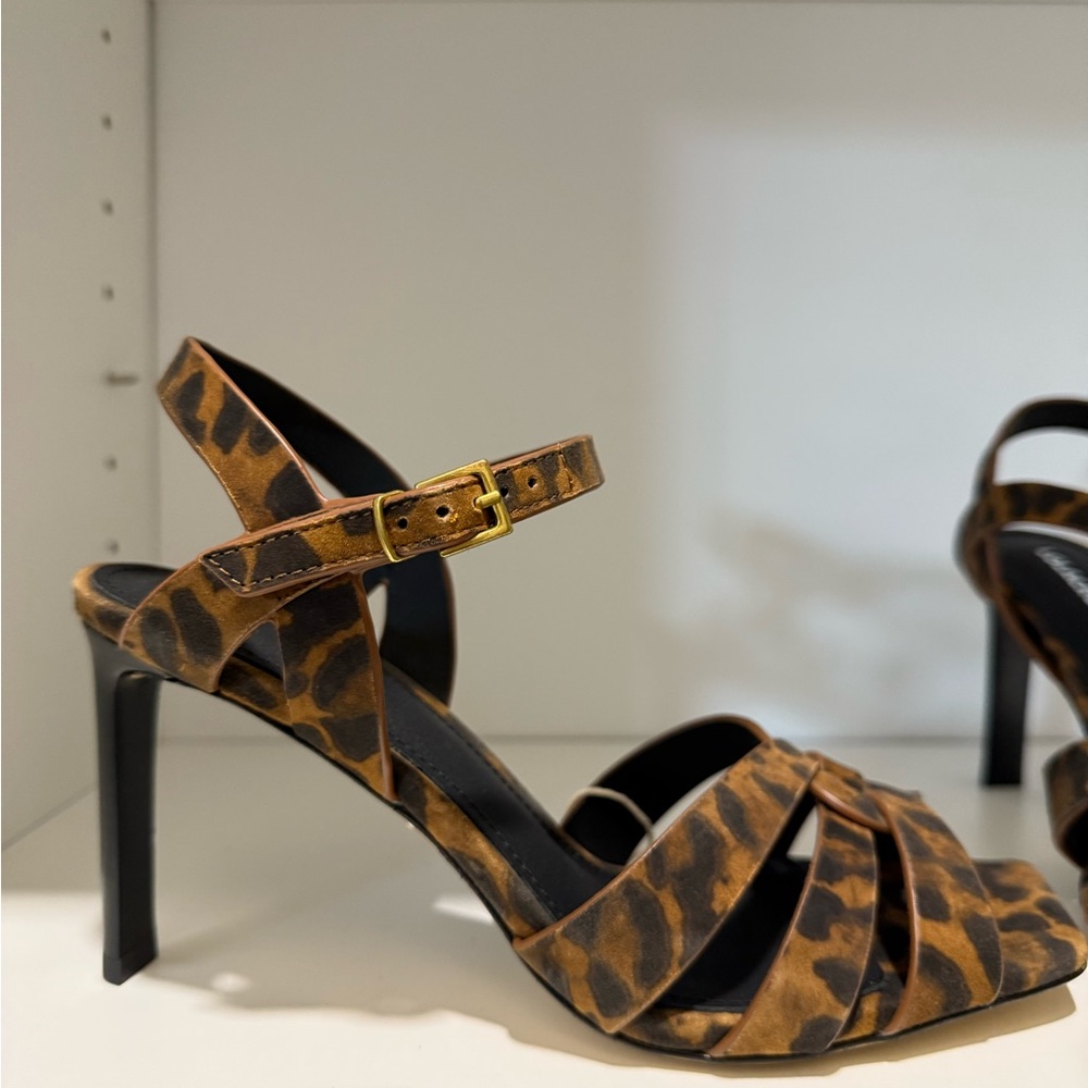 Lola Cruz Leopard Print Suede Heeled Sandals — Size 8 — Brand New — No Box - Picture 6 of 9